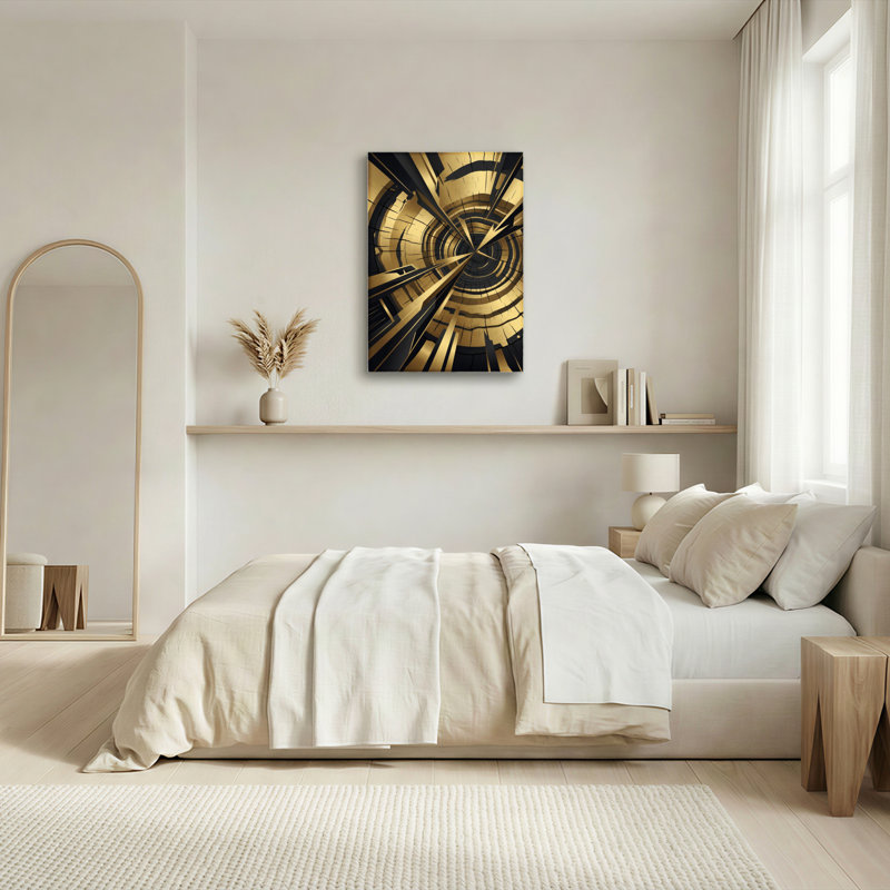 Motif géométrique abstrait, reproduction d'art sur toile tendue sur toile, ensemble de 1, H 36 po x l 24 po