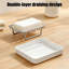 Porte-savon en acier inoxydable avec plateau à double couche amovible Organisateur de savon pour salle de bain Barre de douche Contenant à savon pour évier de cuisine