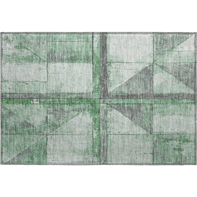 Premium Machine Washable Medena AMF1876 Geometric Rug, Rectangle 1'8" x 2'6"