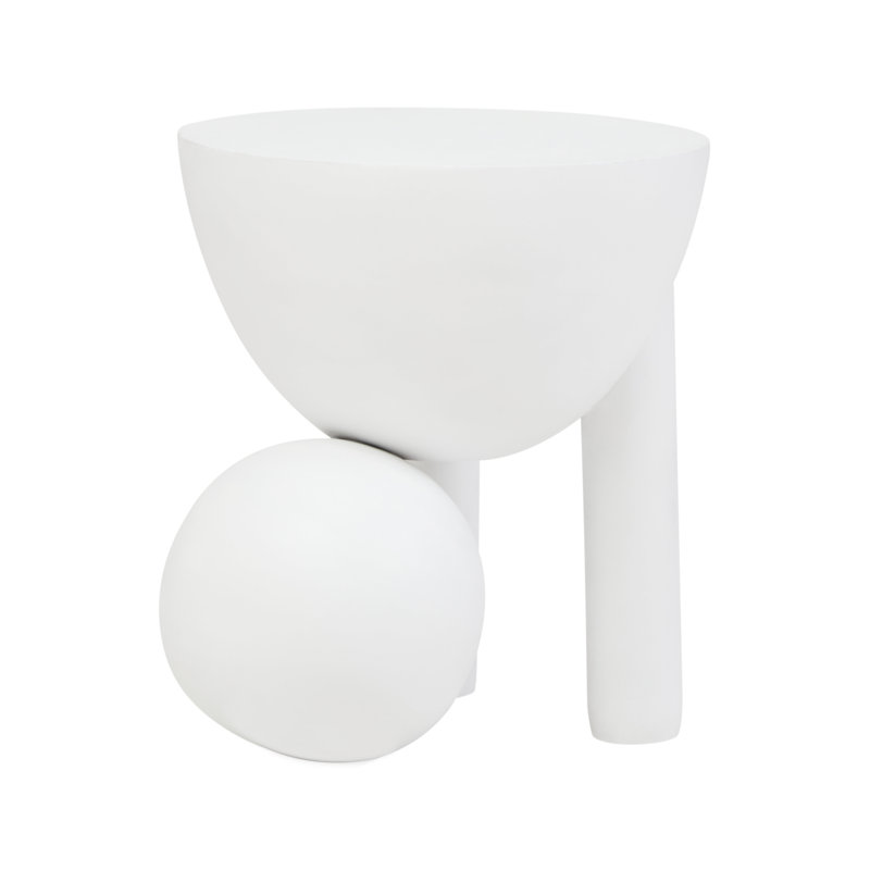 Demel Solid Wood End Table, White