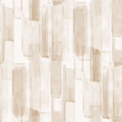 Papier peint adhésif aquarelle en verre neutre beige