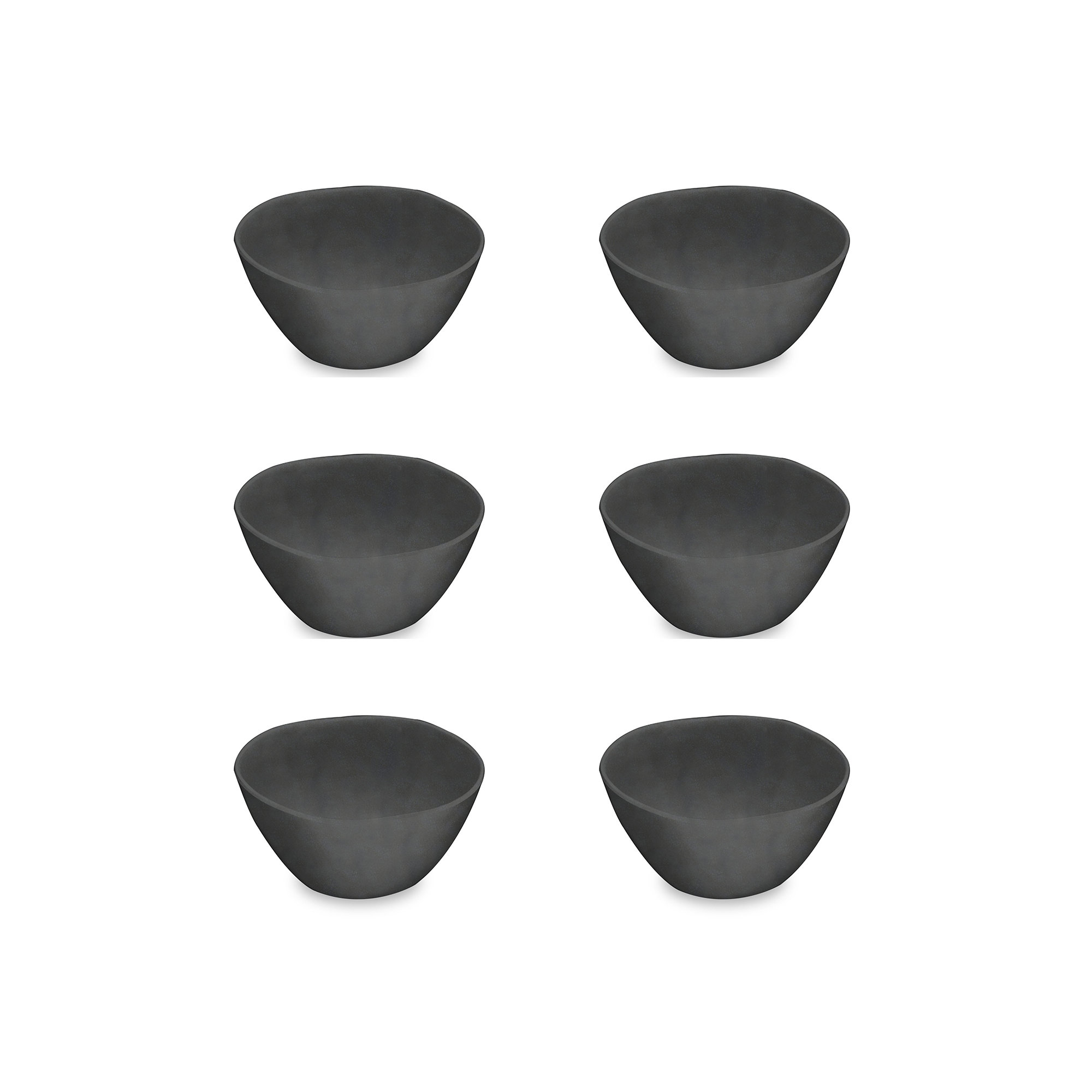 Laya Matte Melamine Rice Bowl, Black