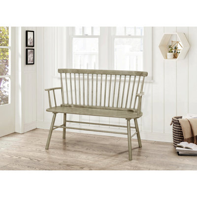 Banc à dossier en bois Farmhouse