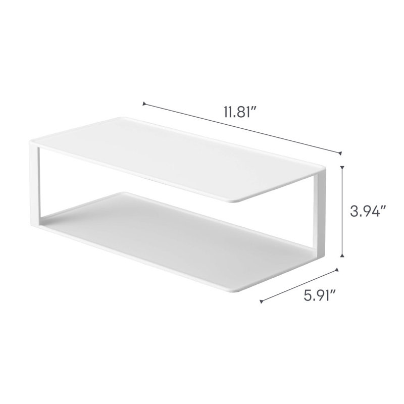Yamazaki Home Two-Tier Cabinet Organizer, Steel, White