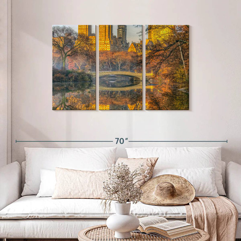Nicci Bow Bridge en automne, H 28 po x l 45 po