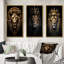 3 pièces sur toile - Roi lion majestueux avec couronne dorée-295356878-295356869