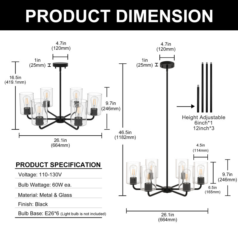 6-Light Kichen Island Chandelier