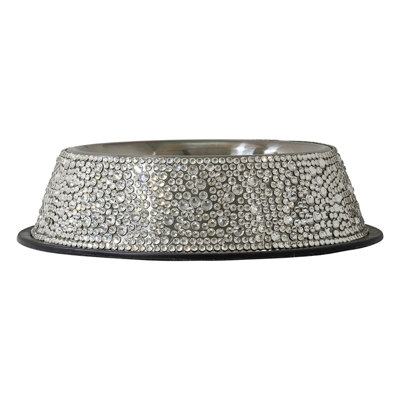 Sparkles Home | Bol pour animaux Strass | Pierres taillées à la main | Acier inoxydable | Petit à grand