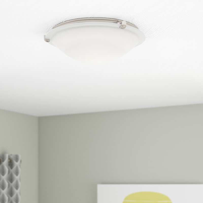 Keaney Glass Flush Mount, White