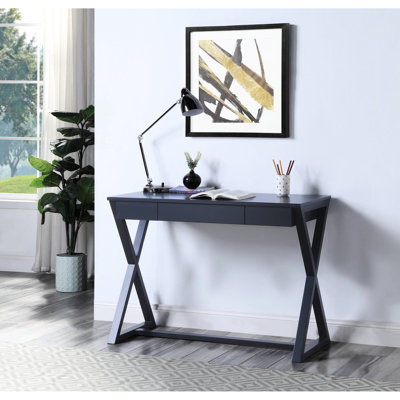 Console à finition gris anthracite - Polyvalent pour la décoration intérieure gris anthracite avec tiroir, bois synthétique, style moderne