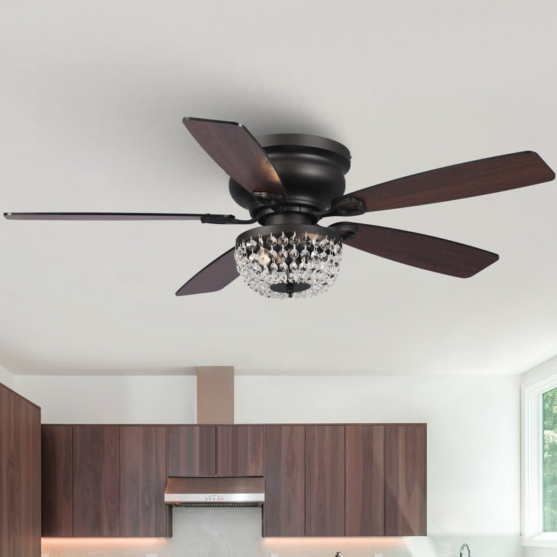 Ventilateur de plafond 48 pales 48 po avec télécommande et ensemble d'éclairage inclus Capitol, Bronze avec pales brunes