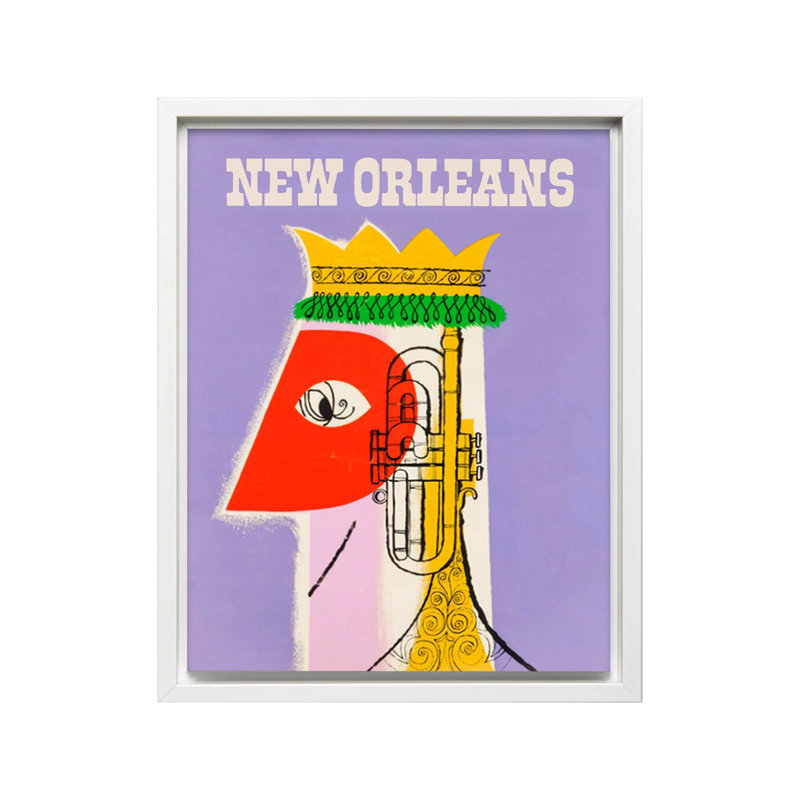 New Orleans No3, Canevas, Encadrement blanc, H 16 po x l 20 po