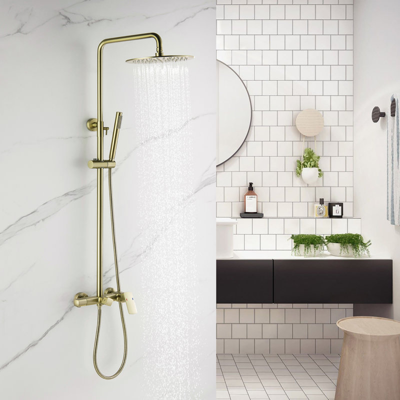 All-In-One Kit with Rough in-Valve, Brushed gold