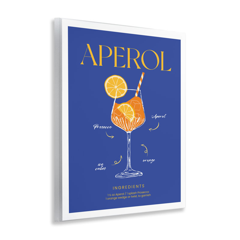 Art mural "Aperol Cocktail Recipe", par lettré et doublé