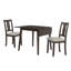Ensemble de table de salle à manger à abattants 3 pièces avec 2 chaises rembourrées-465951868