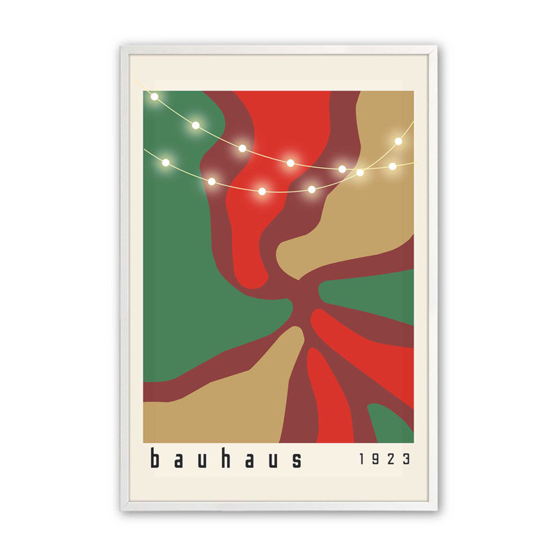 Affiche des Fêtes Bauhaus, Cadre simple blanc opaque, H 21 po x l 17 po