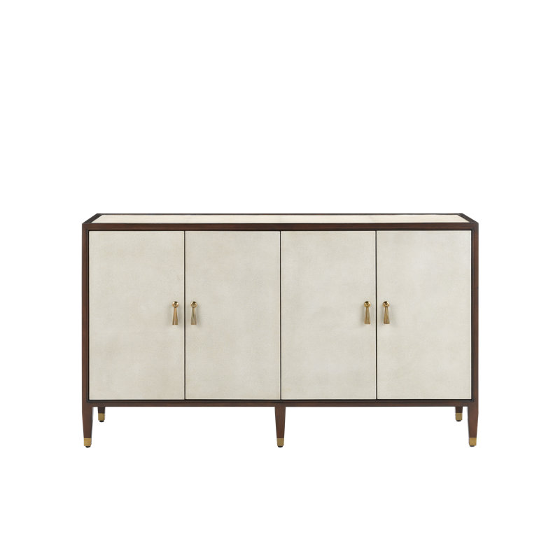 Evie 60.25'' W Sideboard, Ivory, Dark Walnut, Brass
