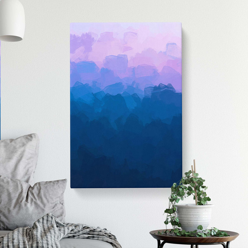 View of a Mountain Range in Abstract - Wrapped Canvas, 91cm H x 60cm W x 3cm D