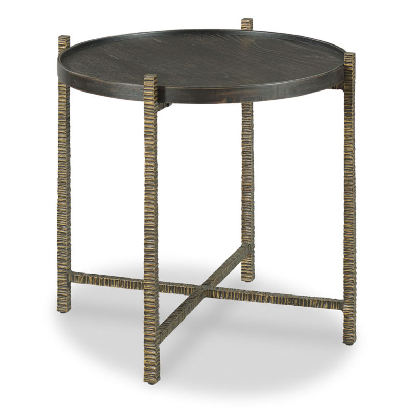 Broomfield End Table, Dark Gold, Worn Black