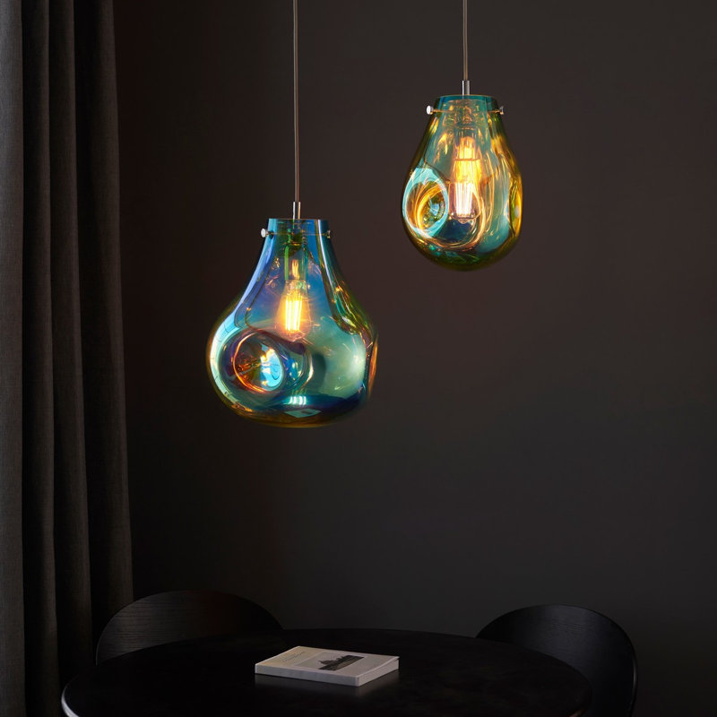 Alyca 1 - Light Chrome Teardrop Pendant, Chrome