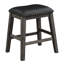 Hauteur du comptoir de 2 tabourets gris, siège en similicuir noir et garniture cloutée remarquable pour le coin repas, 2 tabourets, bois