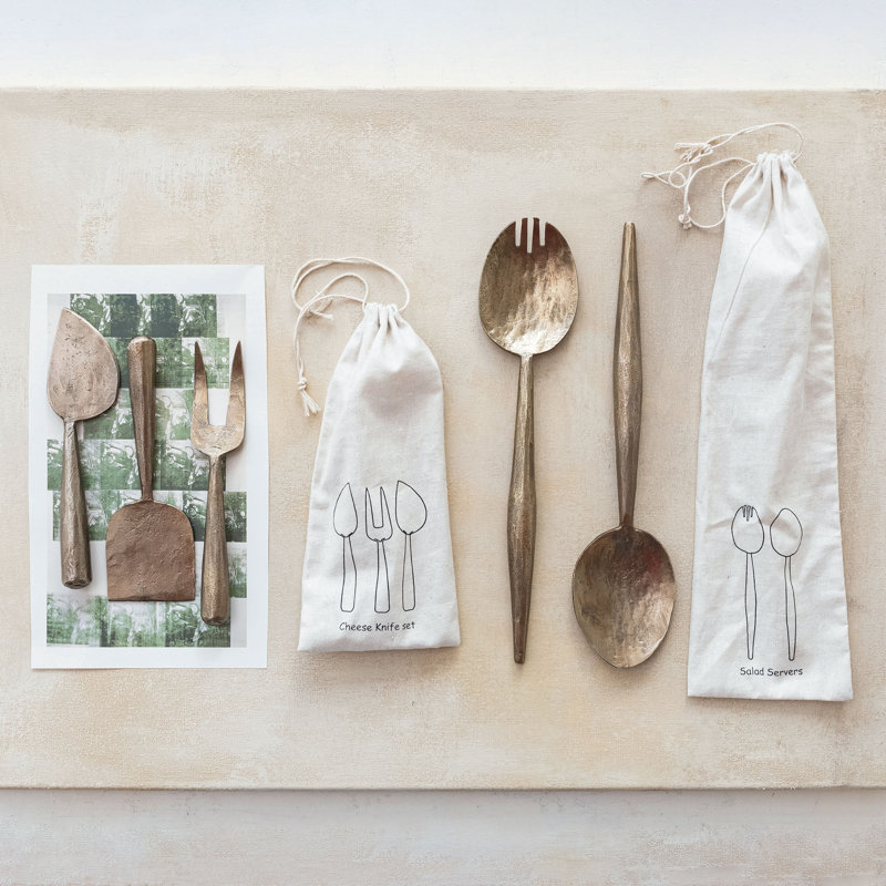 Forged Salad Server Set, Electroplated Finish