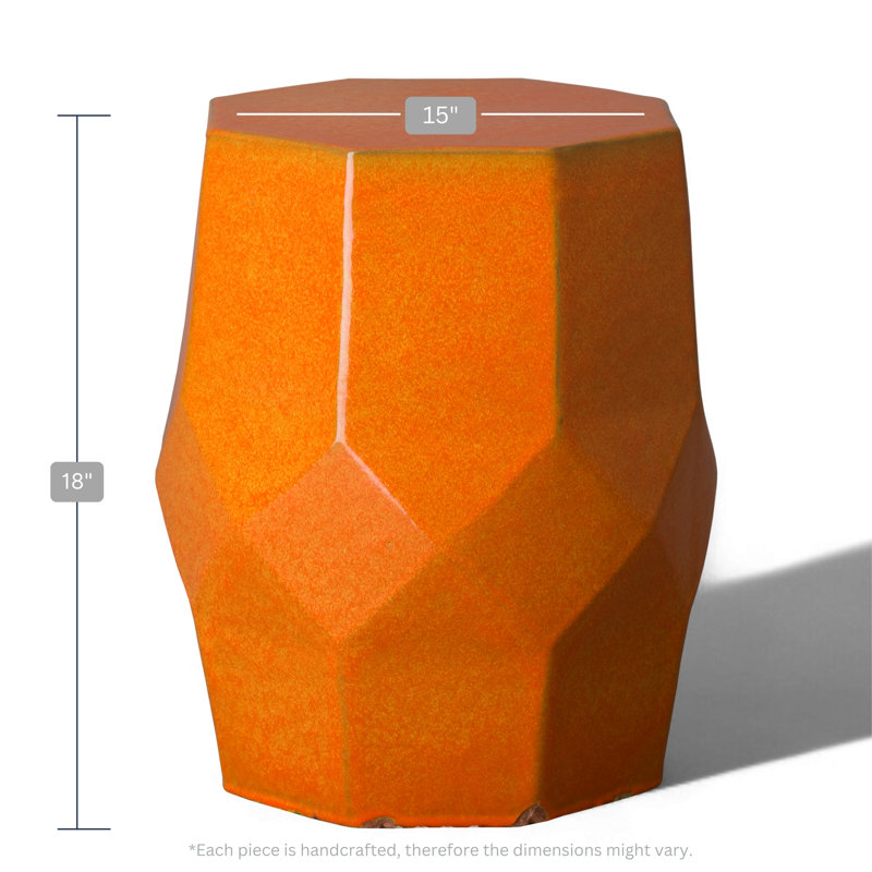 Daeshun Garden Stool, Bright Orange