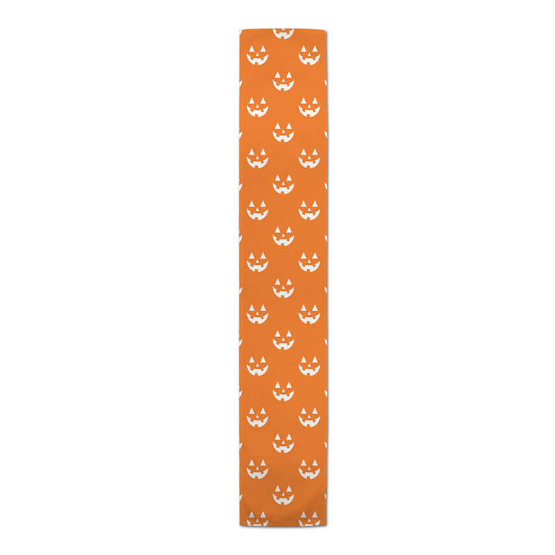 Esai Geometric 100% Cotton Halloween Table Runner, 90" L x 16" W
