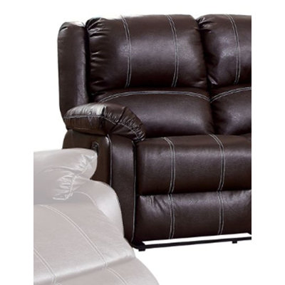 Brown Synthetic Leather Recliner Loveseat
