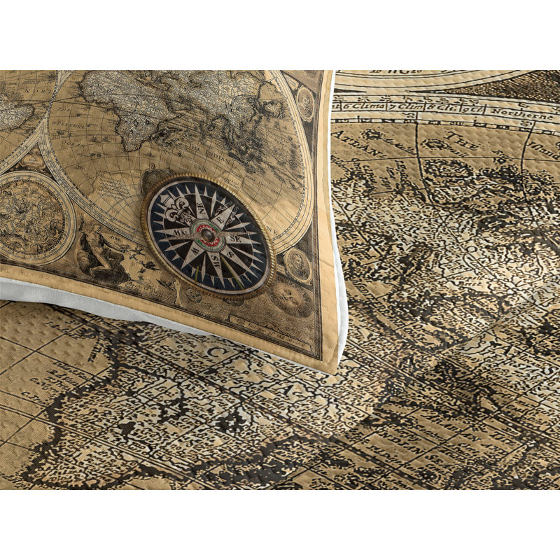 Wanderlust Eclectic Polyester Coverlet, King Bedspread + 2 Shams