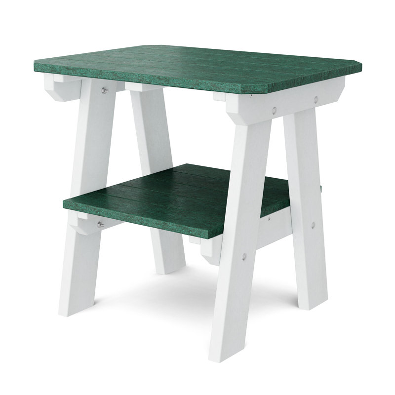 Heritage Two-Tier End Table, Turf Green/White
