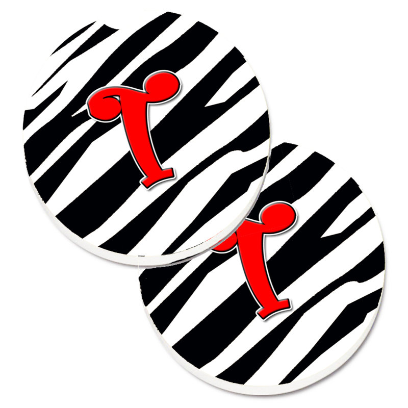Sous-verre à cogramme initial de q tiger, T, Noir / Rouge