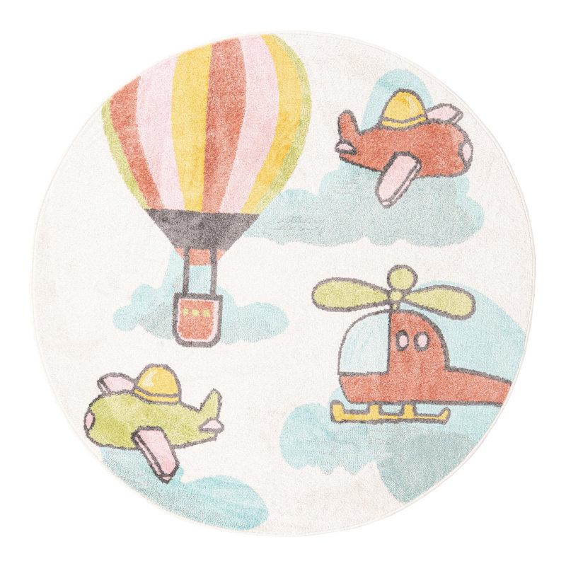 Whimsy Kids Polypropylene Plastic Rug, Round 5'3"