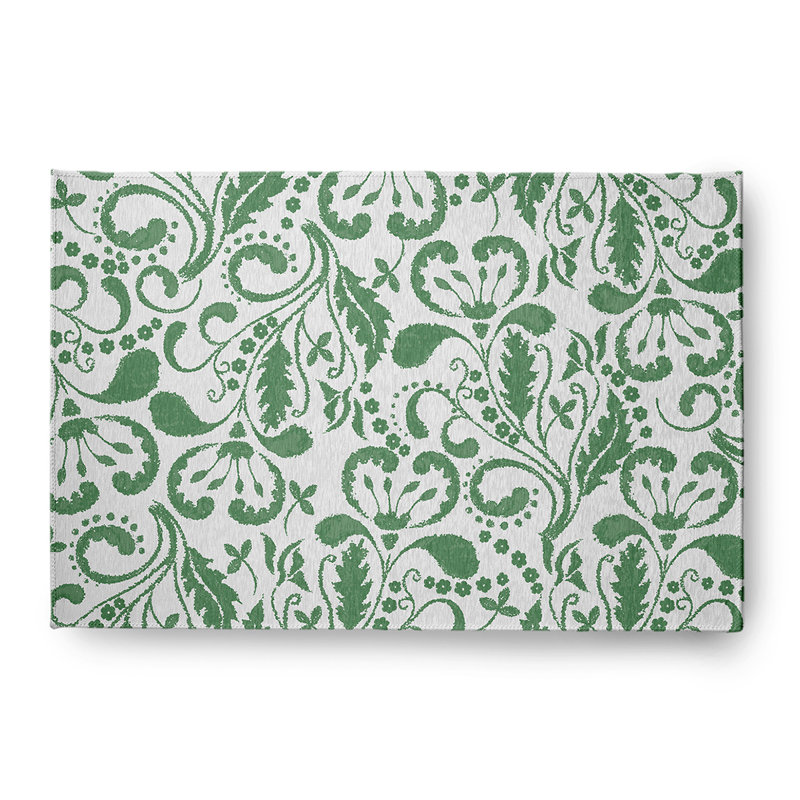 Avello Chenille Floral Indoor / Outdoor Rug, Rectangle 4' x 6'