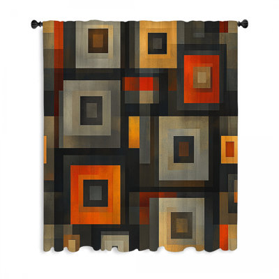 Rideaux à motifs géométriques, voilages et voilages - 1 panneau