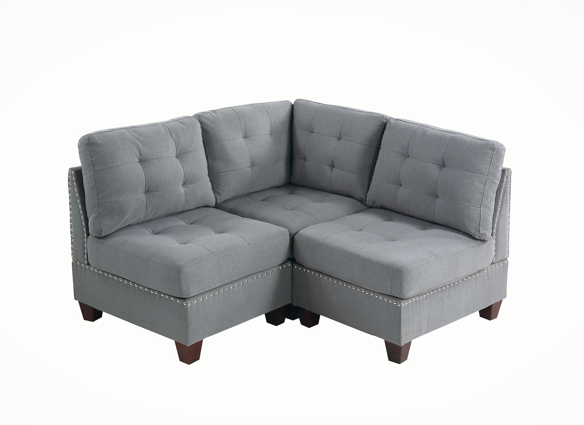 Ebern Designs Fabric Upholstered Tufted Sectional - Wayfair Canada