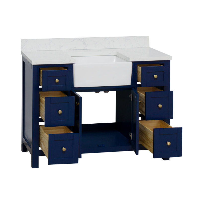 Meuble-lavabo simple l 48 po Yorkshire, Bleu royal