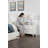 White Solid Wood Transitional Nightstand With 2 Drawers, Felt-lined Top, And Chrome Pulls | Gift Idea