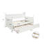 Lit de jour simple en bois avec lit gigogne simple (blanc)