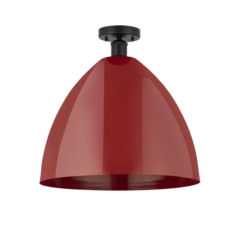 Plafonnier semi-encastré Amylee, Noir mat, H 17,13 po x l 16 po x P 16 po, Rouge