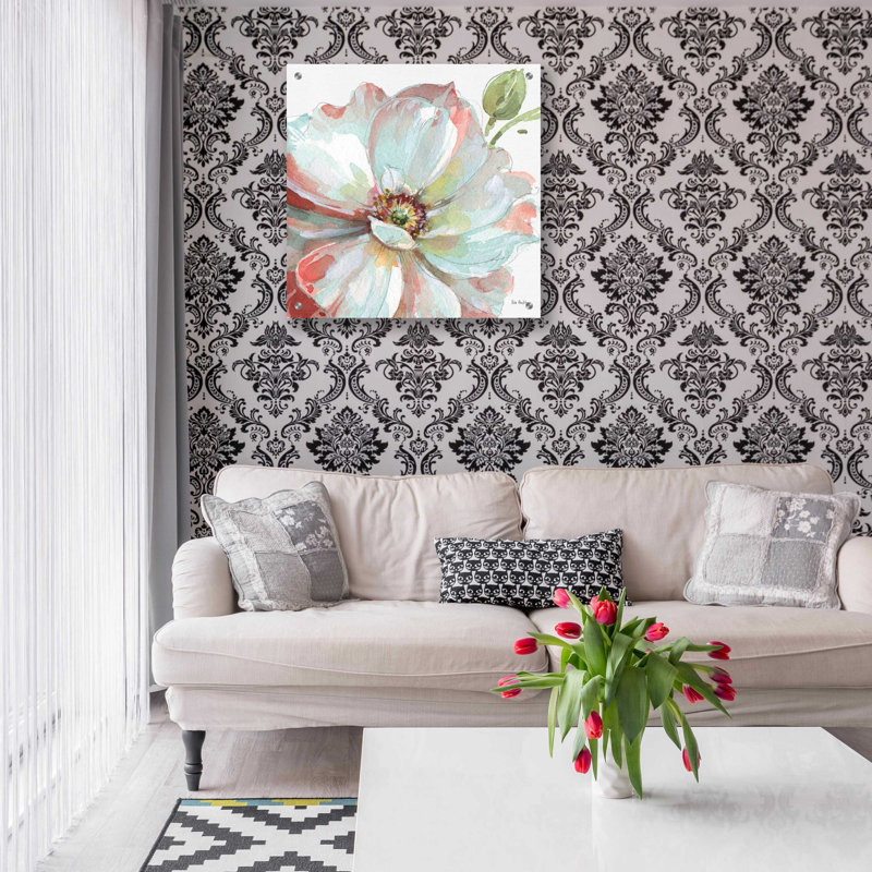 «Spring Meadow VI» par Lisa Audit, art mural en verre acrylique, 24 po x 24 po, H 24 po x l 24 po x P 0,2 po