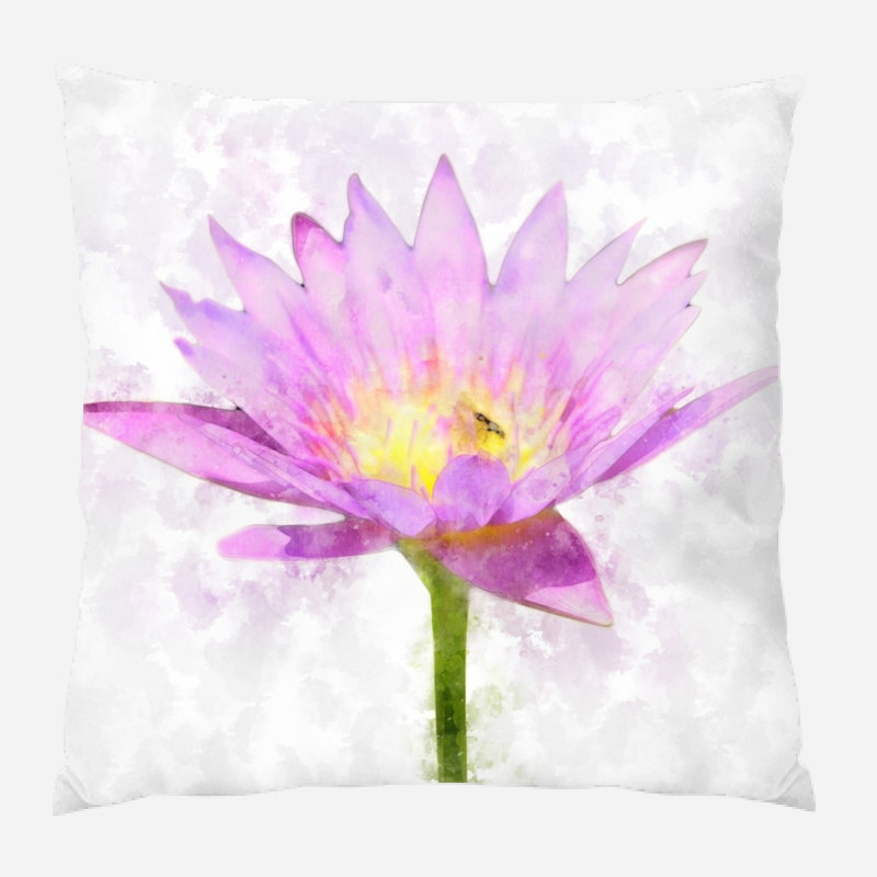 Coussin lotus Kumail, Microsuède, Intérieur