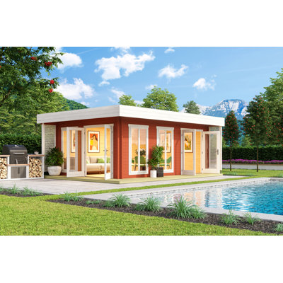 Lasita Dominica 19 x 13 Ft. Premium Log Cabin With Tempered Double Glazing (40mm)