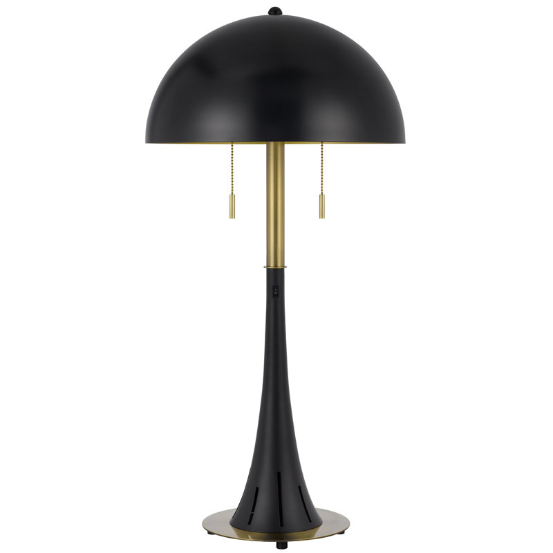 Lampe de table en métal deux tons 40 W x 2 Orbit avec chaîne de traction double et veilleuse DEL 2 W Orbit