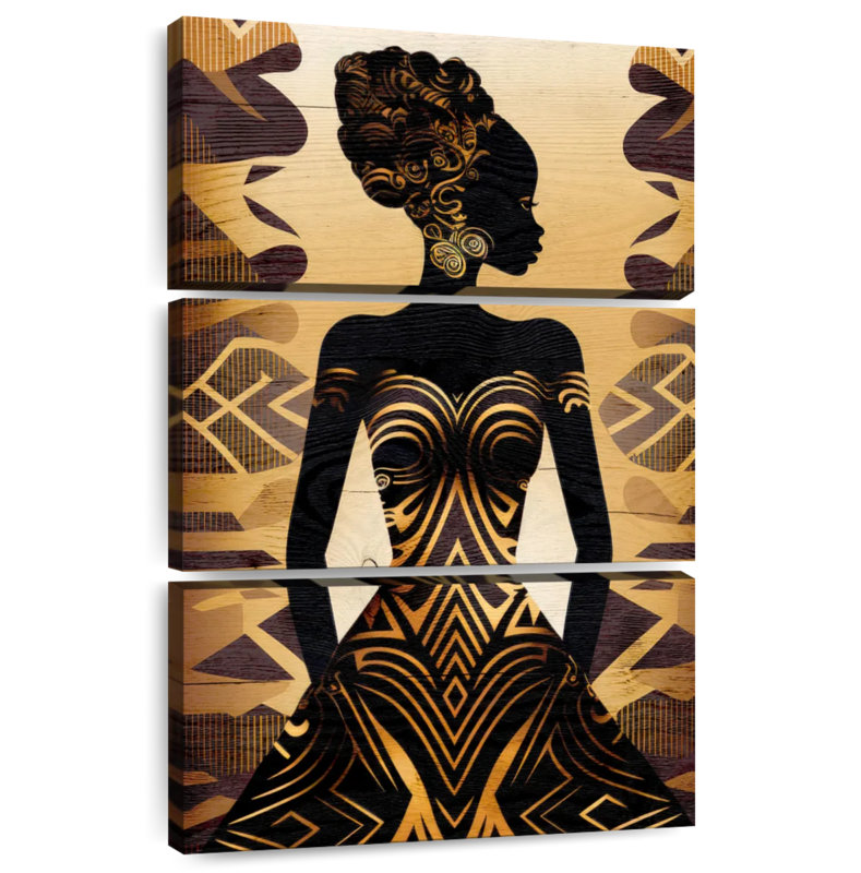 Silhouette tribale africaine, H 32 po x l 20 po