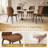Modern PU Leather Dining Chair, Ergonomic Upholstered Side Chair with Black Metal Legs, Reddish Brown (Set of 4)-2006973339