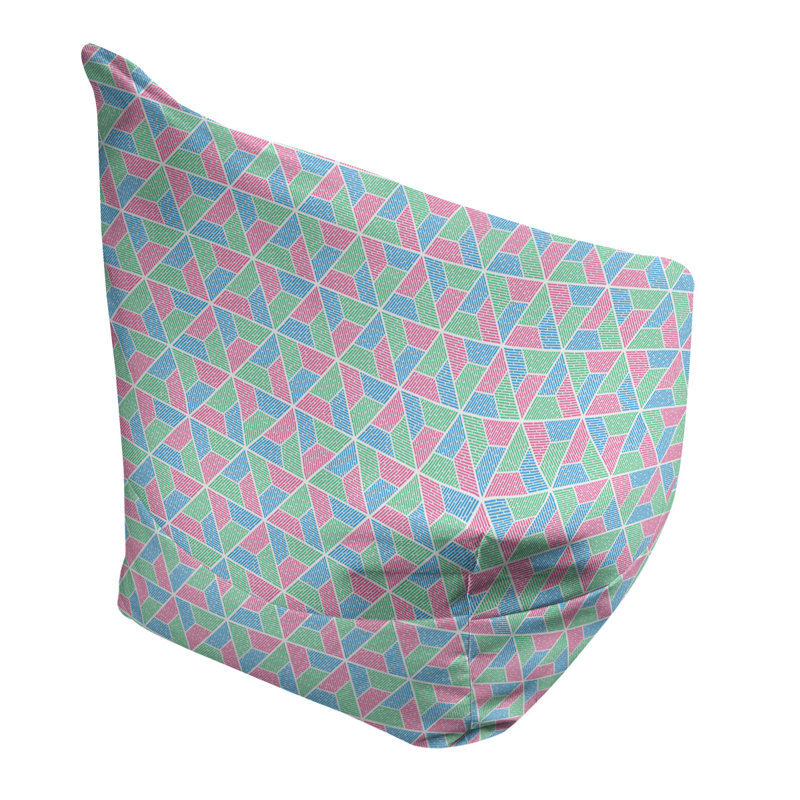 Fauteuil à billes Leffel, H 38 po x L 42 po x P 29 po, Pouf fauteuil, Vert / Rose / Bleu