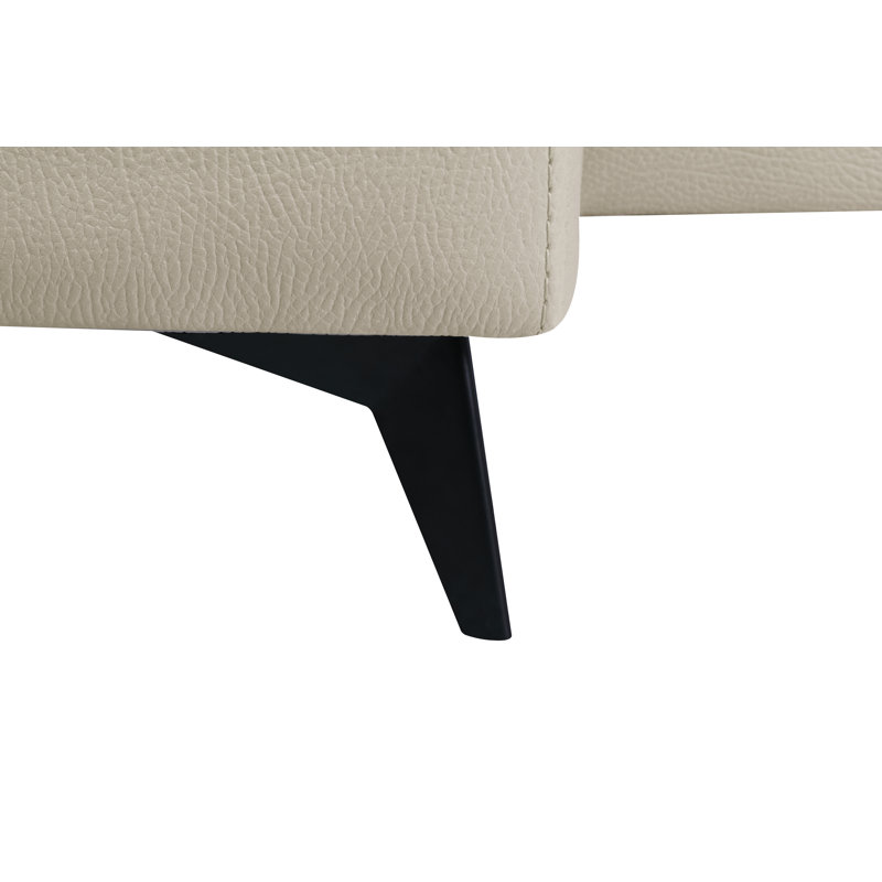 Bari Upholstered L-Shaped Sectional, Left Hand Facing, Beige Polyester Blend