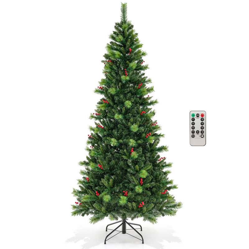 Arbre de Noël artificiel illuminé 8 pi Isaiahs - support inclus