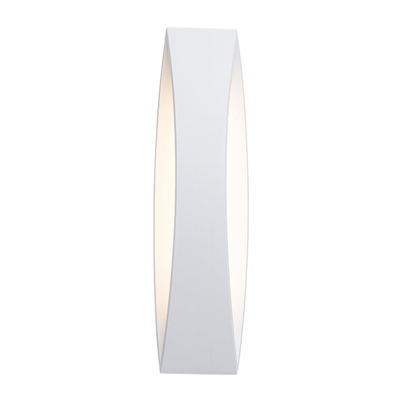 17 po Applique murale d'extérieur à DEL en aluminium blanc à intensité variable, 17" H x 4.75" W x 4.25" D, White